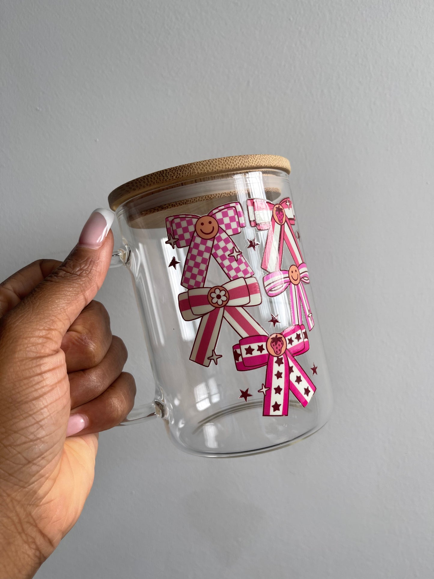 Printed Bows - Glass Mug